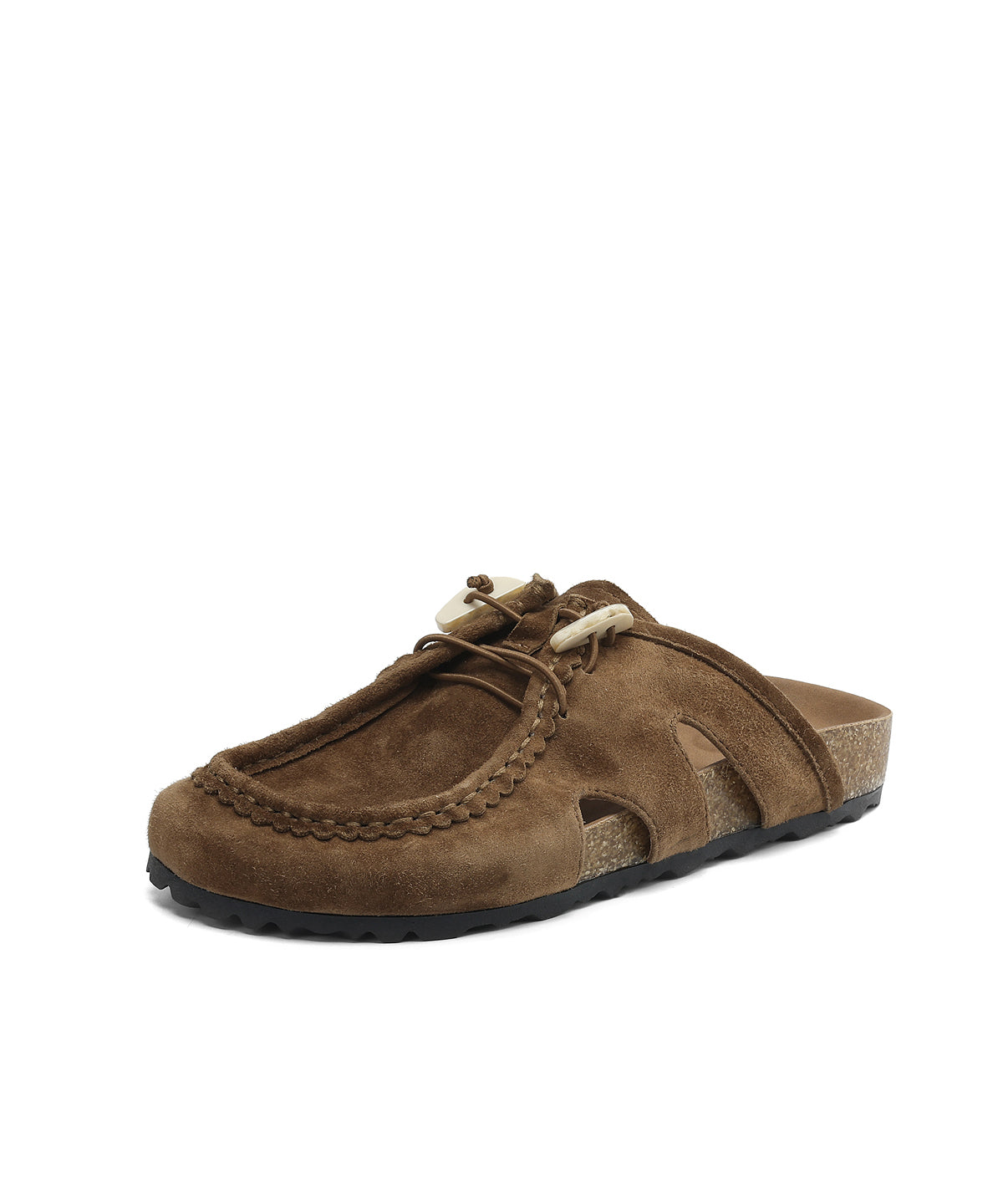 Slide Sandals Suede Platform Brown Splicing Comfy FashionChic