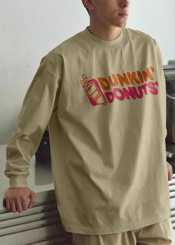 Cotton Neck Men Spring Print O T Black Casual Shirts FashionChic