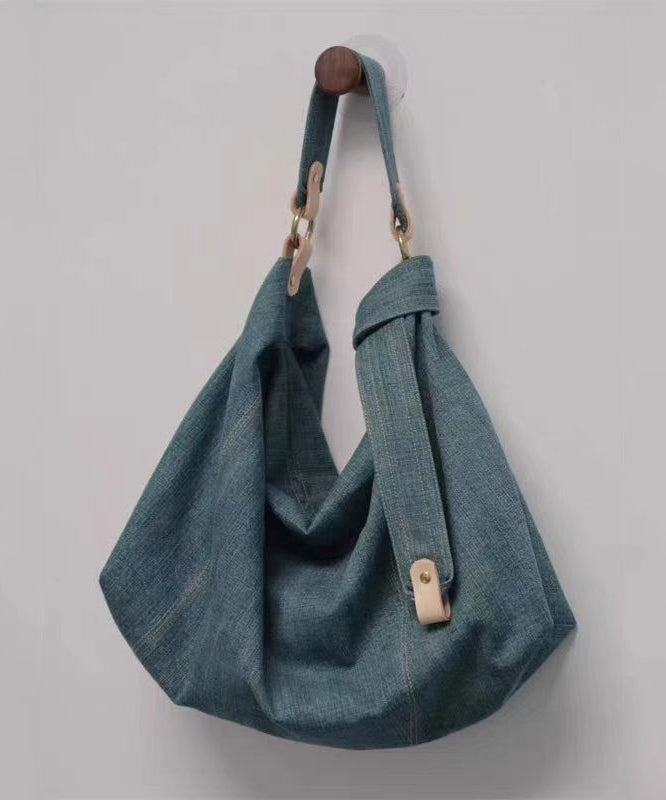 Casual Blue Large Capacity Solid Durable Denim Satchel Handbag QF018 Bag-BGS241017