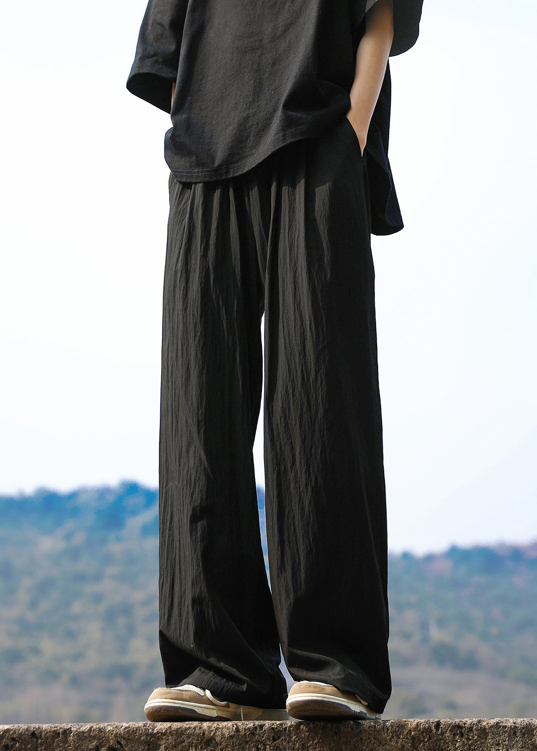 Casual Blue Pockets Ice Silk Mens Straight Pants Summer YT030 Men-Silk-MENP240721