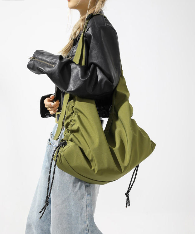 Casual Brown Large Capacity Drawstring Nylon Shoulder Bag MM073 Bag-BGS240620