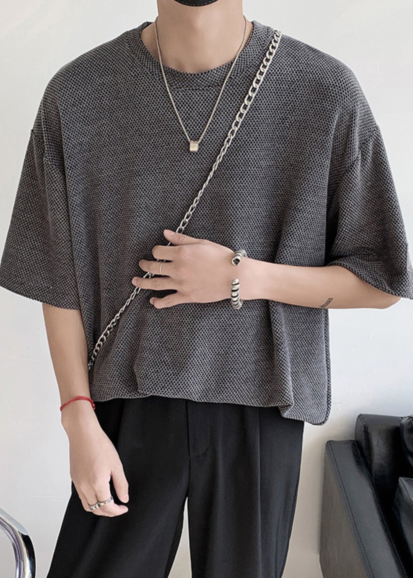 Dark Side Grey Mens T Casual Cotton Oversized Open Graphic Shirts FashionChic