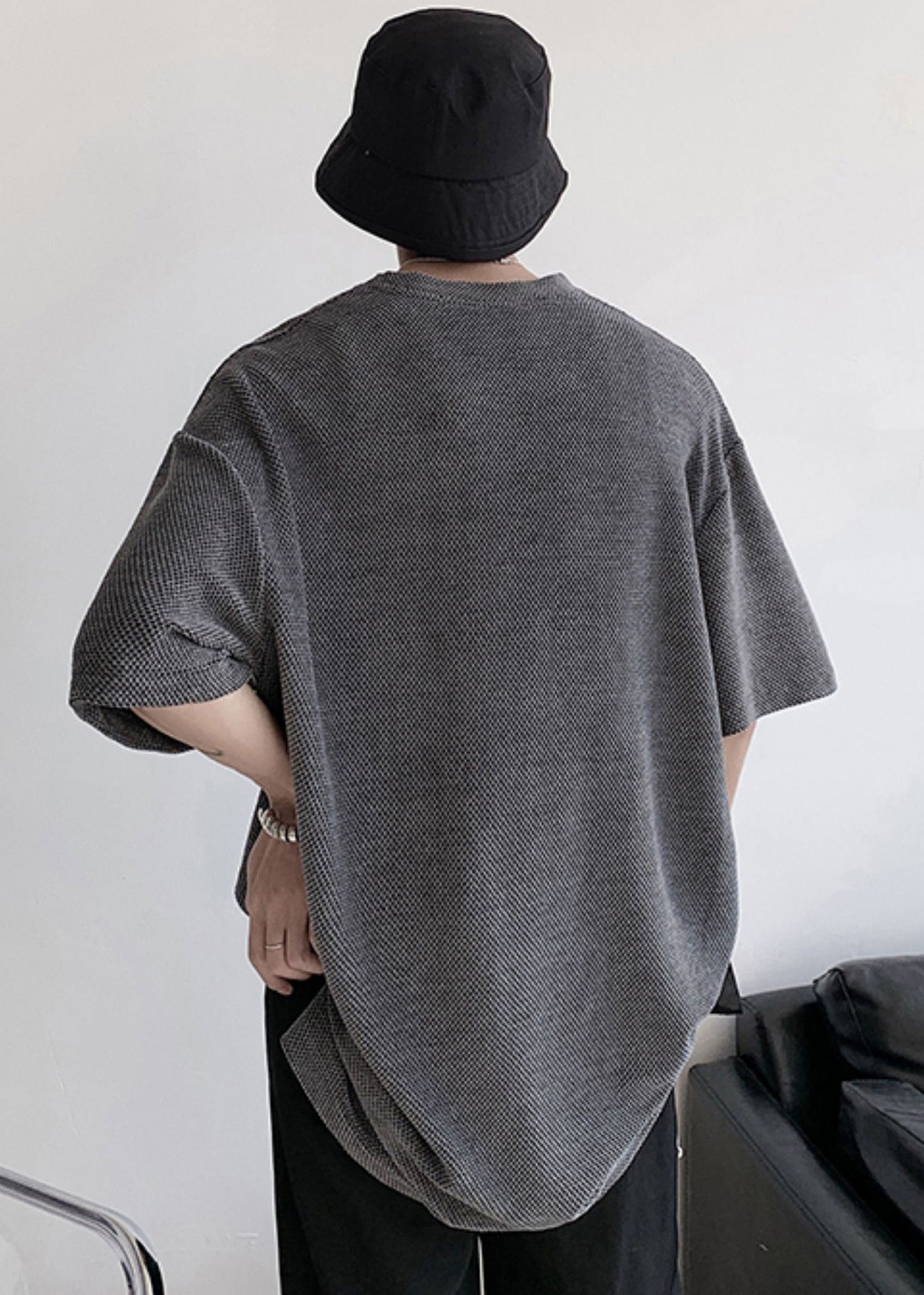 Dark Side Grey Mens T Casual Cotton Oversized Open Graphic Shirts FashionChic