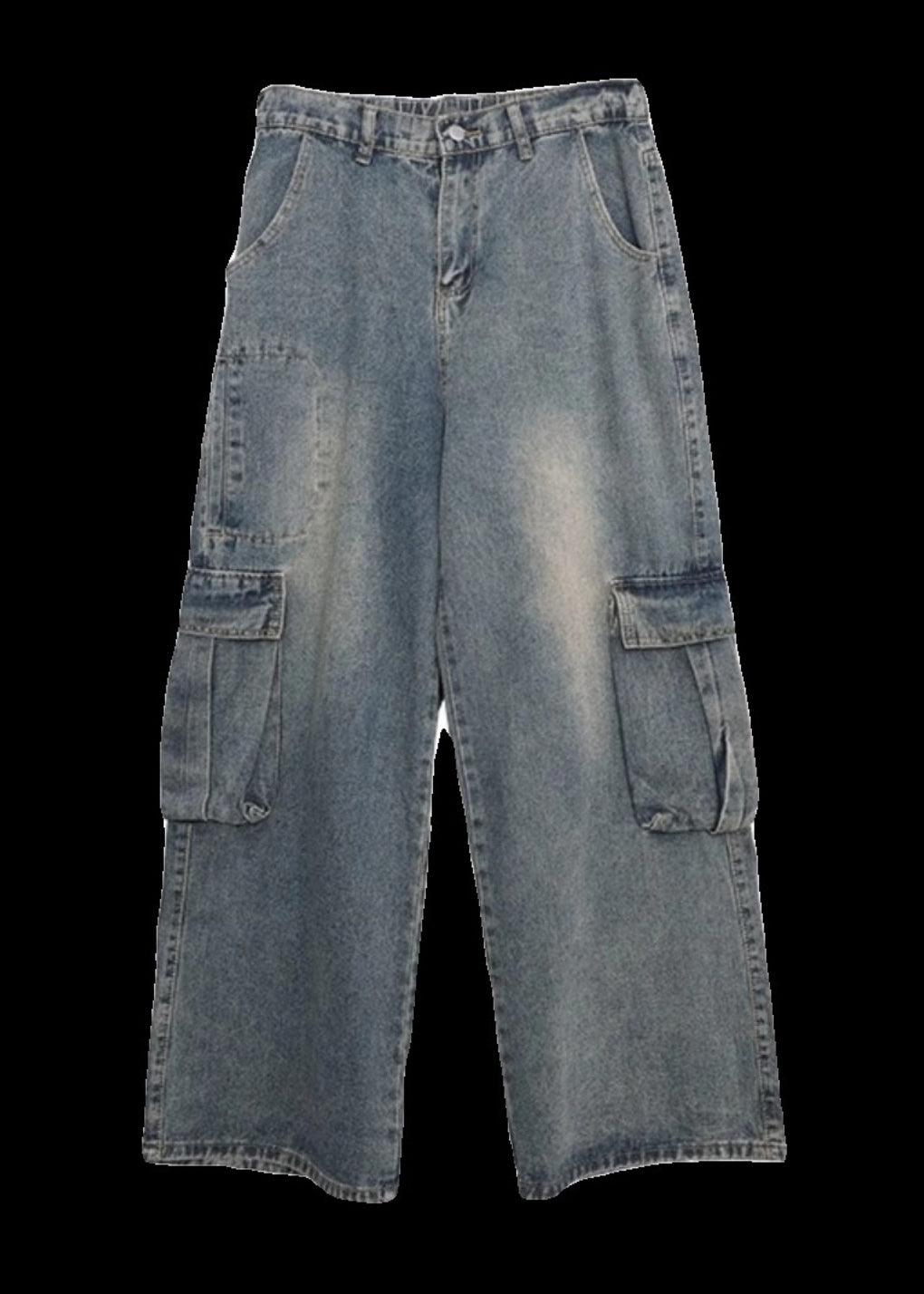 Casual Denim Blue Patchwork Pockets Men Straight Pants Summer SA031 Men-casual-MENP240726