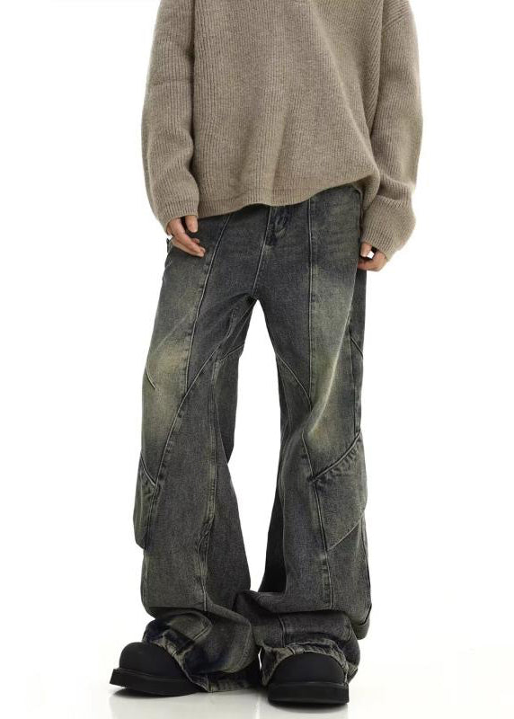 Casual Denim Blue Pockets Patchwork Mens Pants SA013 Men-casual-MENP240726