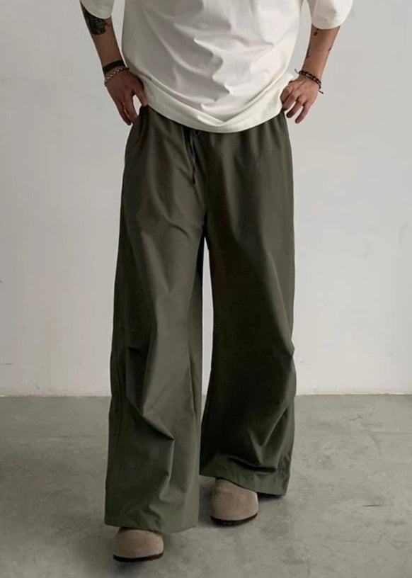 Pockets Pants Cotton Men Casual Green Drawstring Summer FashionChic