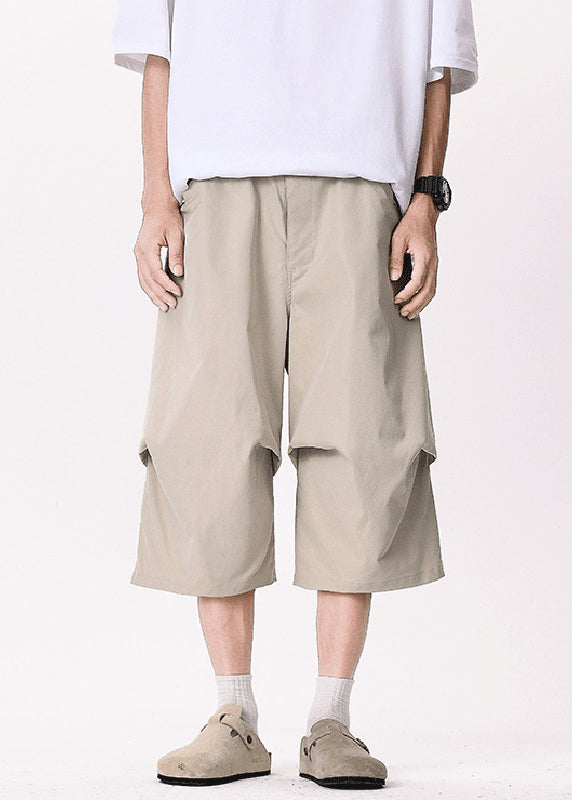 Casual Khaki Asymmetrical Pockets Patchwork High Waist Men Pants YT005 Men-Silk-MENCP240721