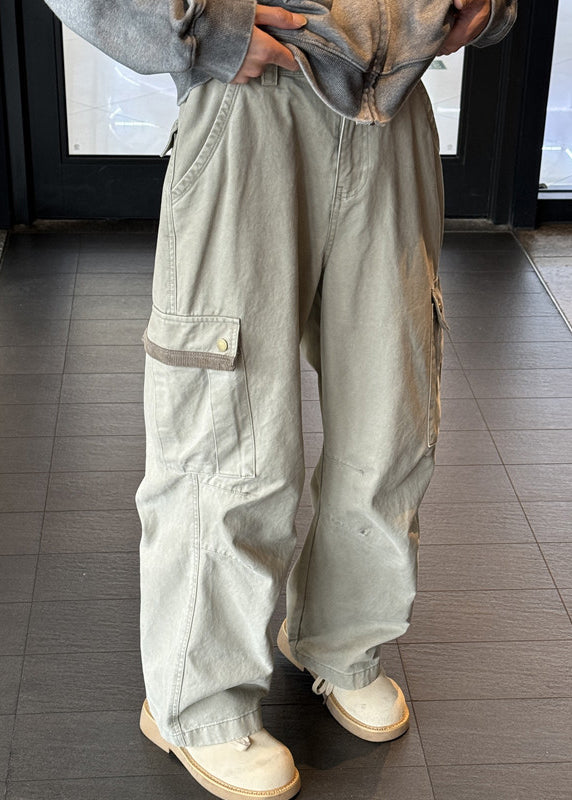 Pockets Denim Men Pants Casual High Khaki Spring Waist FashionChic