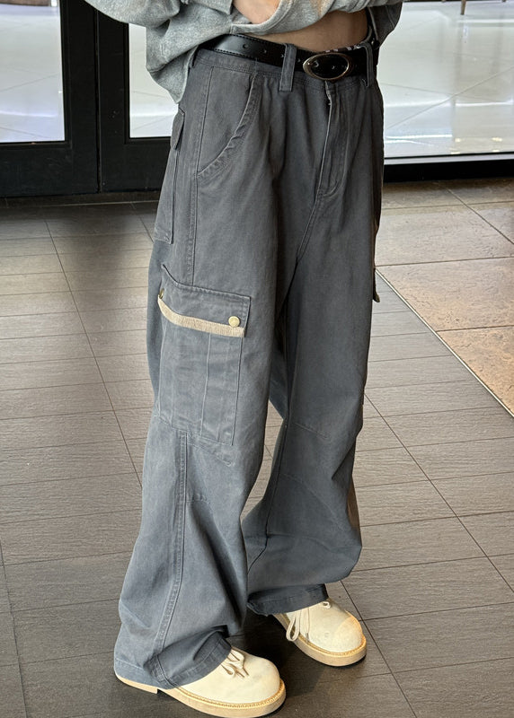 Pockets Denim Men Pants Casual High Khaki Spring Waist FashionChic