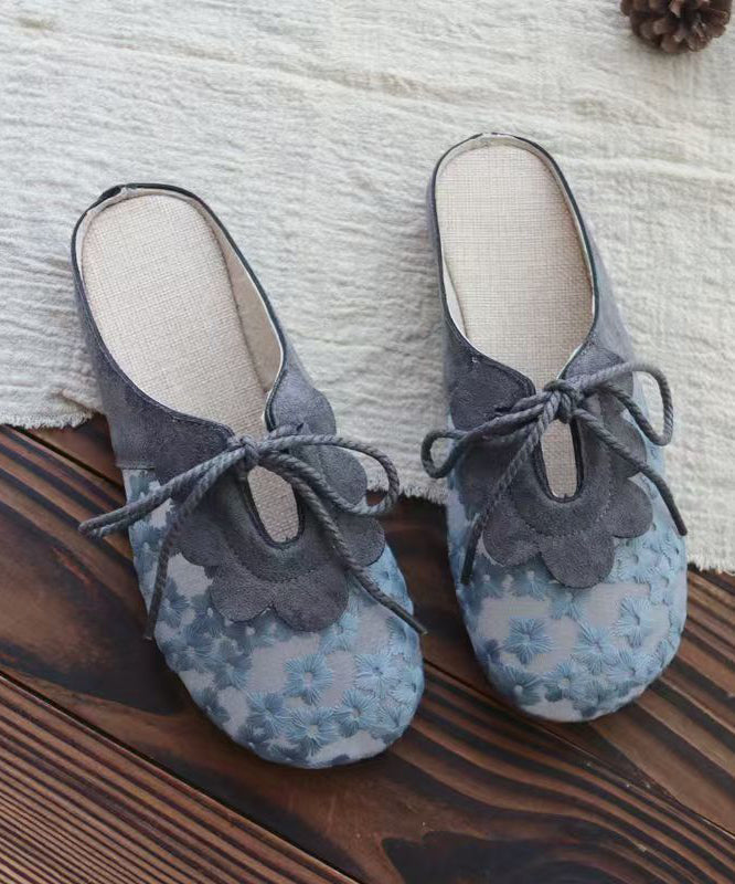 Sandals Casual Up Mesh Lace Grey Slide Breathable Splicing FashionChic