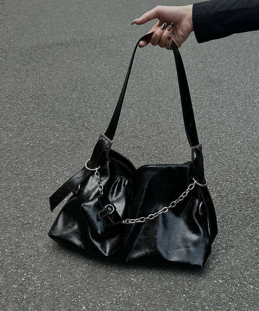 Casual Versatile Black Large Capacity Chain Crossbody Bag MM061 Bag-BGS240620