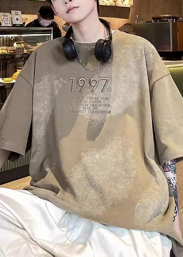 Tie Summer White T Cotton Shirt Men Casual Dye Embroideried FashionChic
