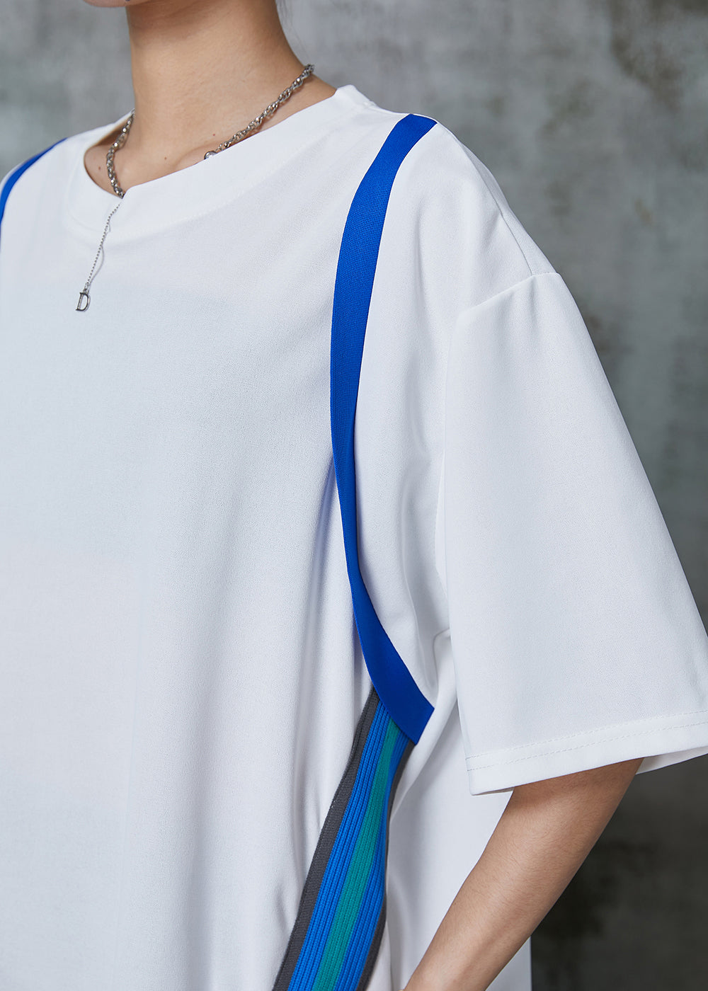 Casual White Oversized Patchwork Cotton Long Dresses Summer AL1011 Genistyle Shop