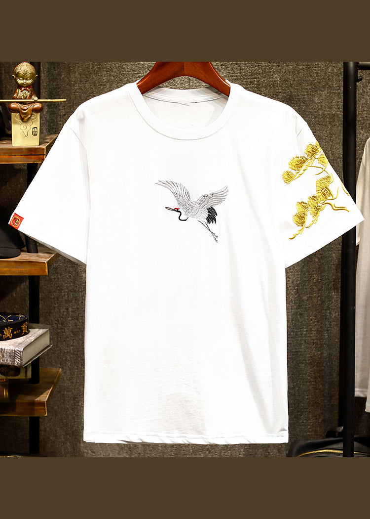 Apparel T Men Summer Shirts Embroideried Chic Black FashionChic