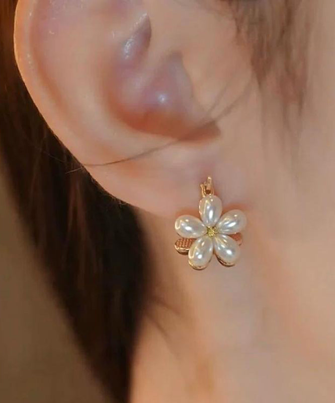 Chic Gold Copper Overgild Floral Hoop Earrings YX017 ABC