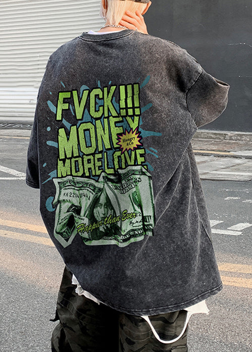 T Cotton Men Print Green Sleeve Letter Half Best Chic Shirts FashionChic