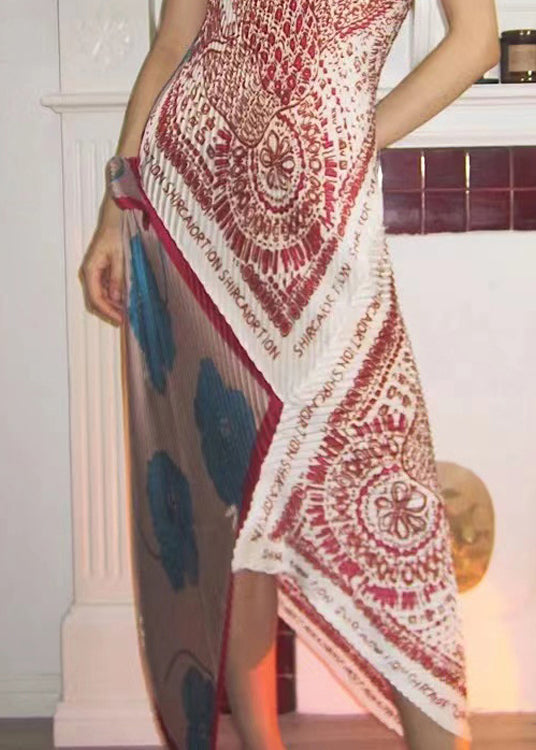 Chic Photo Color Asymmetrical Print Cotton Dress Summer ZL008 SH-LF-SDL240621