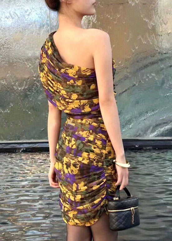 Chic Pink Print Wrinkled Cotton Mid Dress Summer KK064 SH-LF-SDM240602