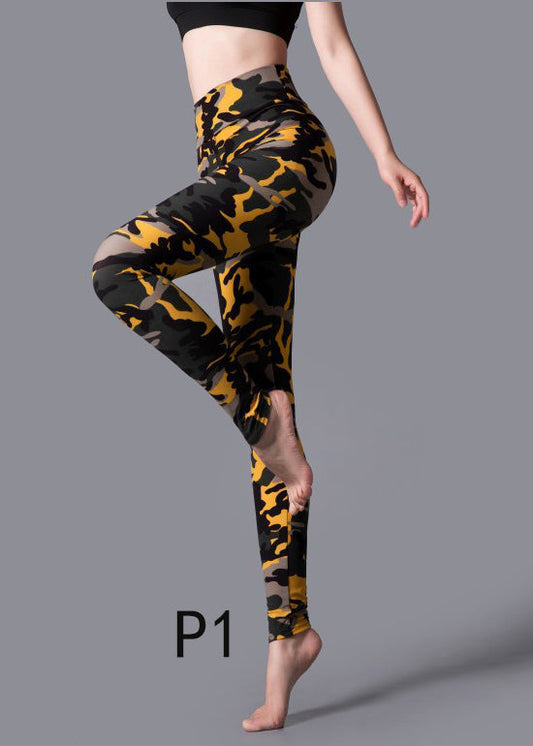 Running Capri Print Leggings Waist High Chic FashionChic