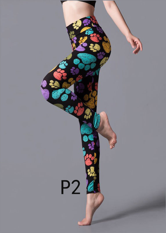 Running Capri Print Leggings Waist High Chic FashionChic
