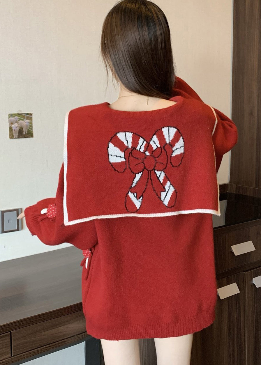 Chic Red Sailor Collar Thick Knit Sweaters Winter RG033 ABC