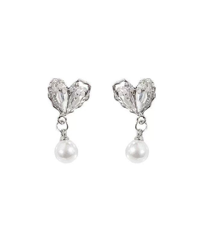 Love Pearl Copper Chic Overgild Drop Earrings White FashionChic