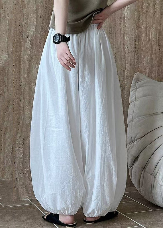 Lantern Cotton Chic Pants Oversized Summer White FashionChic