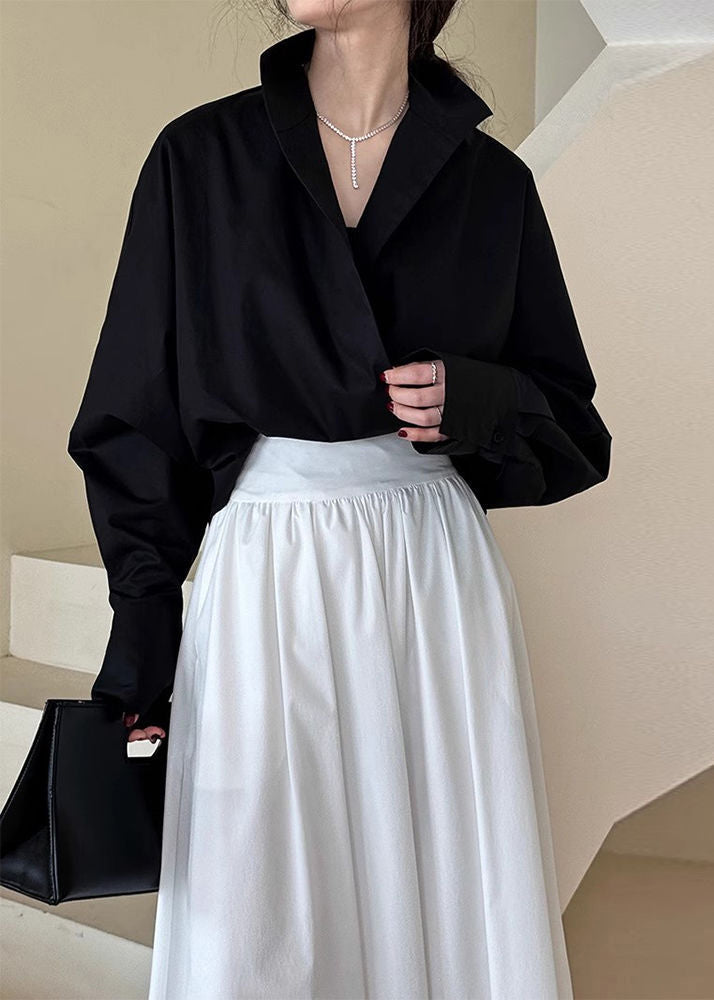 Collar Stand Chic Shirts Solid White Spring FashionChic