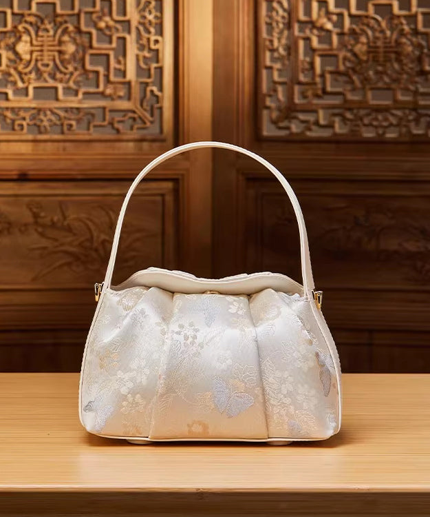 Tote Bag Beige Chinese Style Versatile Jacquard FashionChic