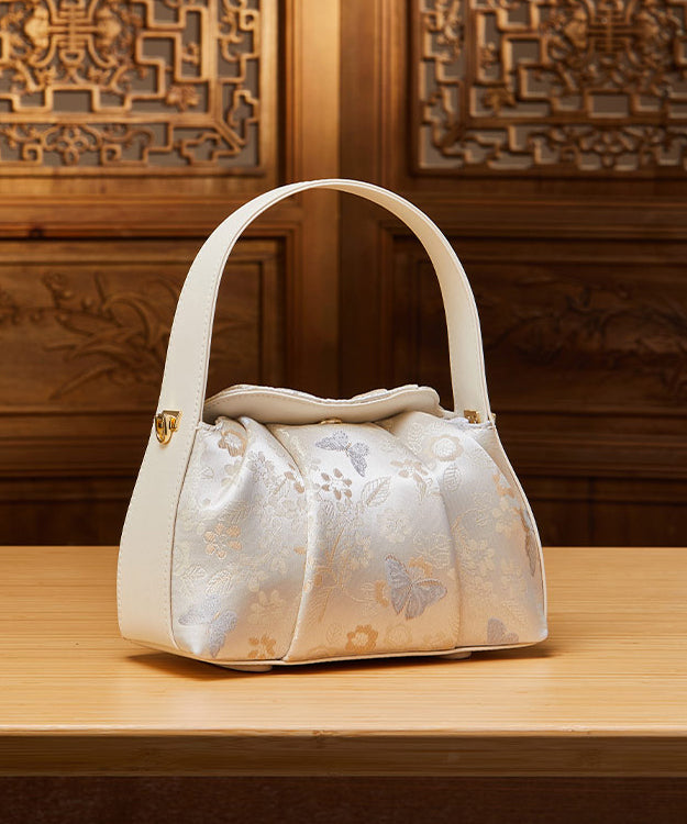 Tote Bag Beige Chinese Style Versatile Jacquard FashionChic