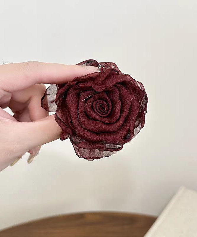 Chinese Style Coffee Tulle Rose Hairpin RG012 ABC