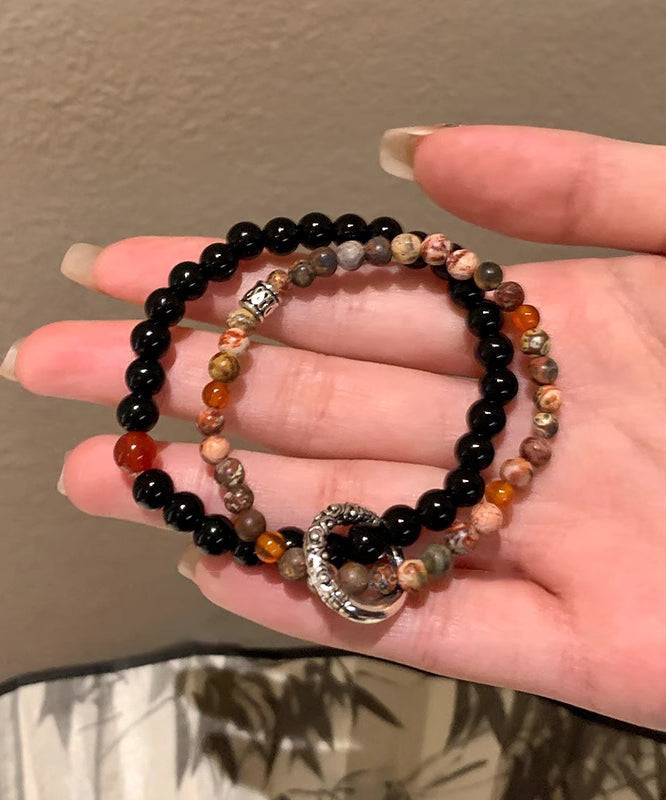 Chinese Ping Copper Glass Style Buckle Bracelet Beading Overgild FashionChic