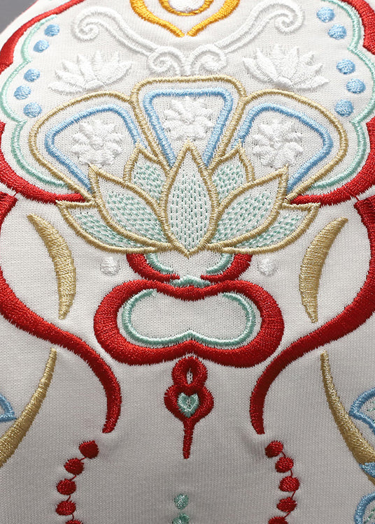 Chinese Shirts Embroideried T Style White Summer Mens FashionChic