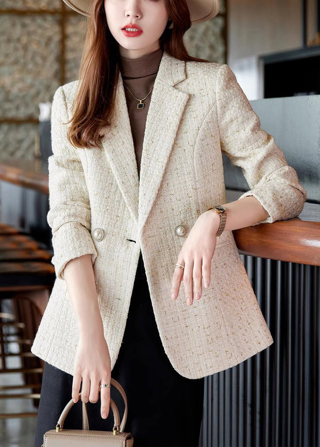 Classy Apricot Double Breast Woolen Coat Spring YJ038 ABC