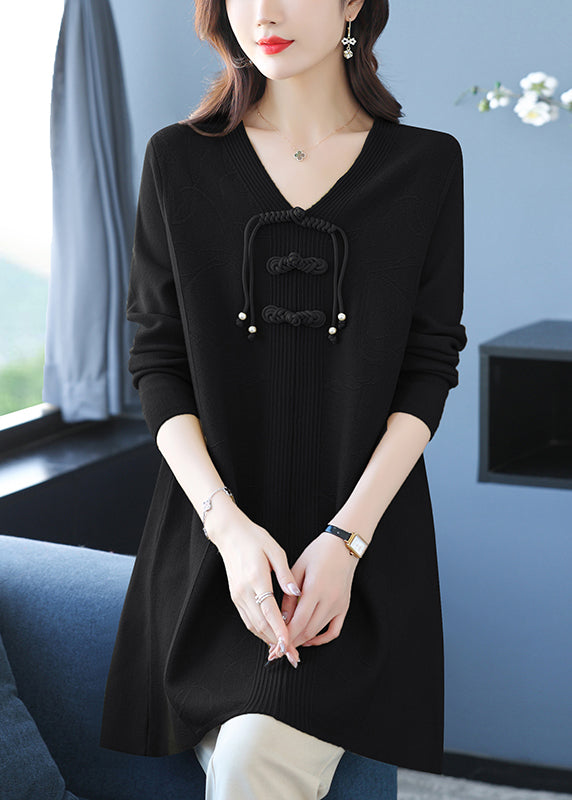 Classy Green V Neck Print Woolen Long Sweater Winter RL015 ABC