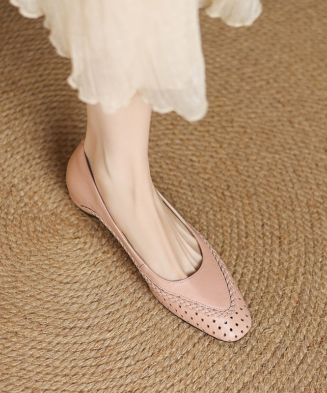Hollow Sheepskin Flat Feet Shoes Light Classy Blue Out FashionChic