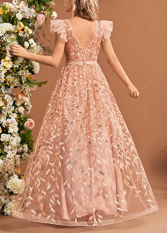 Waist Patchwork Classy Dresses High Summer Maxi Tulle Ruffled FashionChic