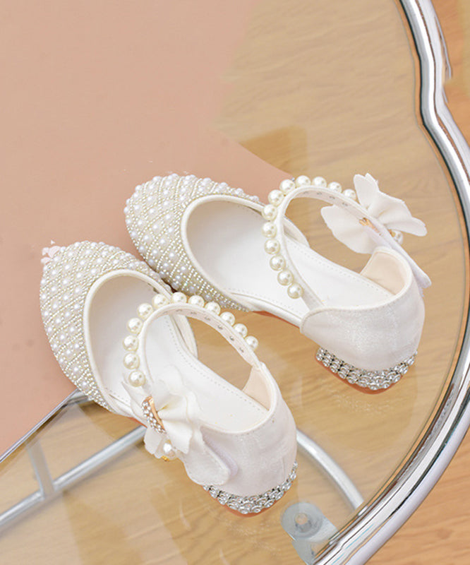 Sandals Zircon White Classy Strap Pearl Kids Buckle FashionChic