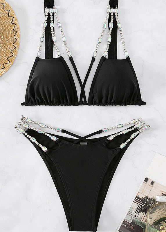 Lingerie Club Zircon Black Backless Set FashionChic