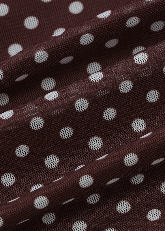 Strapless Cotton Dot Tank Coffee Sleeveless FashionChic