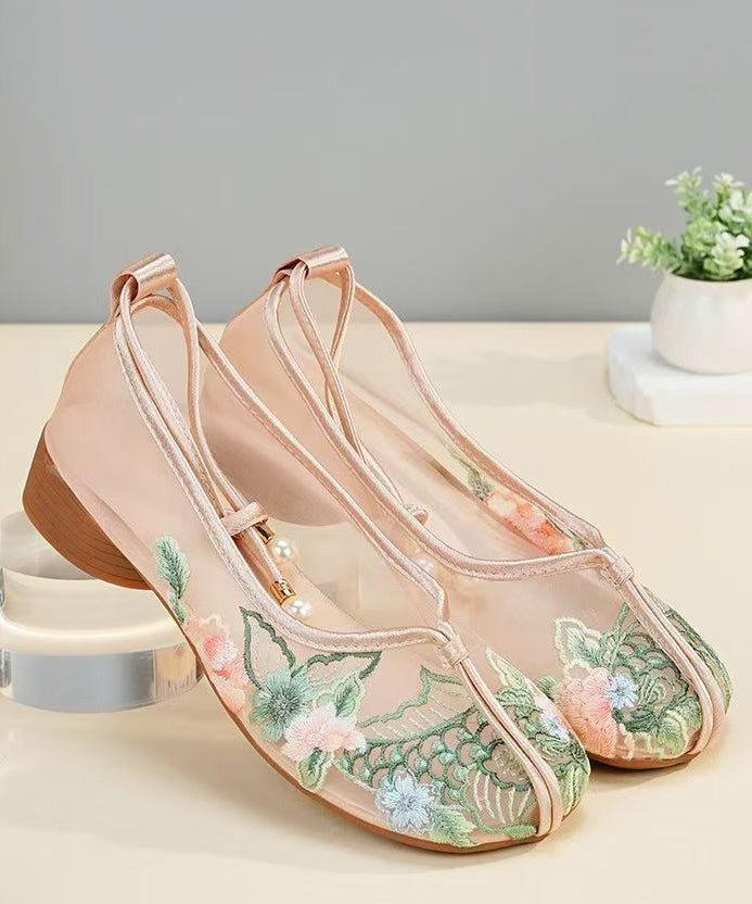 Shoes Breathable Embroidered Flat Green Mesh Comfy FashionChic