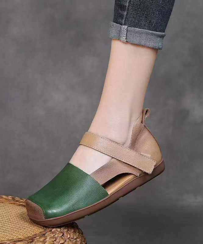 Out Splicing Sandals Leather Hollow Comfy Faux Brown Walking FashionChic