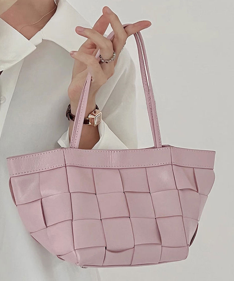 Cute Pink Faux Leather Braid Satchel Handbag UU1072 Bag-BGS240527