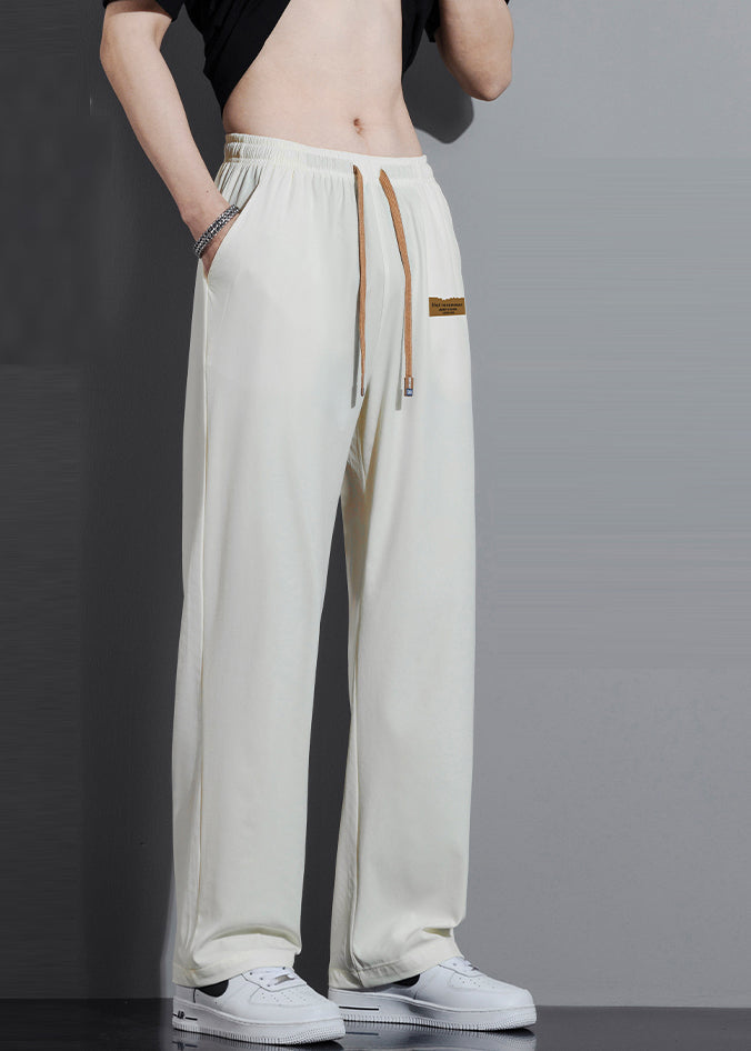 Oversized Cotton Spring Cute Trousers Mens Pants White FashionChic