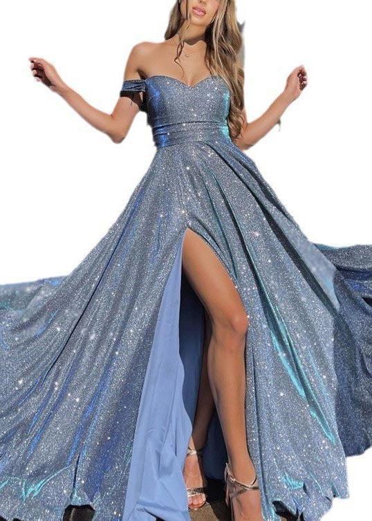 Strapless Hem Dress Lavender Large Exra Sequins DIY FashionChic