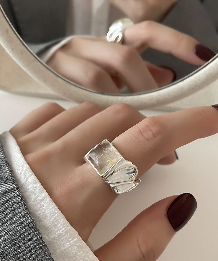 Silk Two-Piece Sugar DIY Rings Wrinkled Set Silver Sterling FashionChic