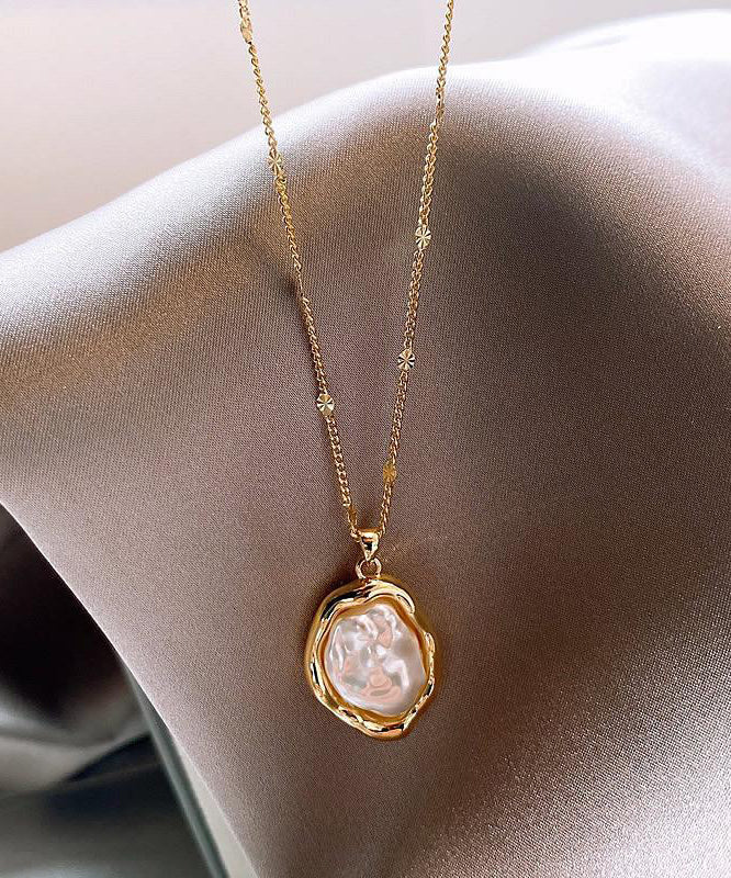 Elegant Gold 14K Gold Alloy Pearlendant Necklace YI037 ABC