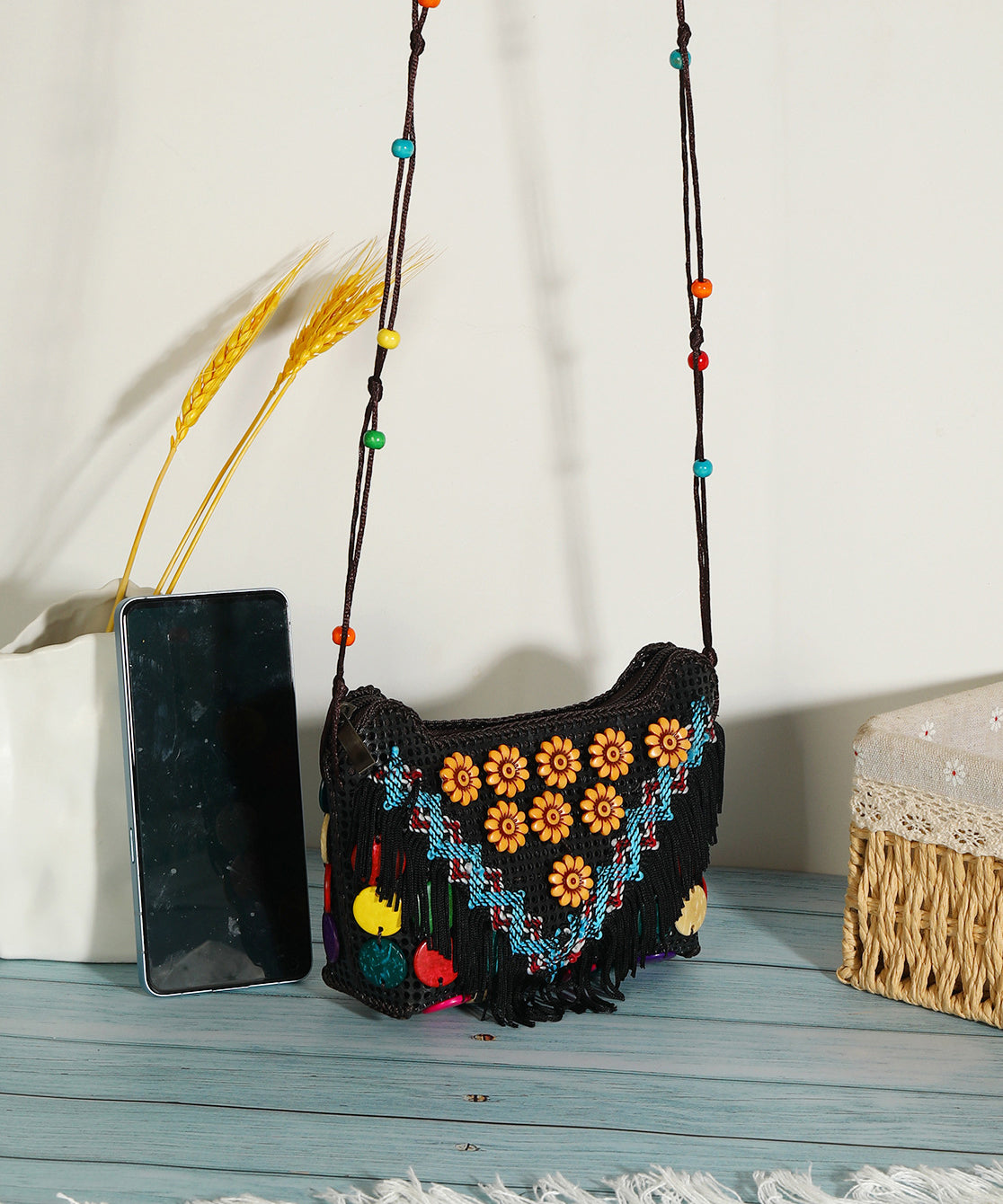Ethnic Style Coconut Shell Handmade Woven Crossbody Bag HJ1020 Ada Fashion