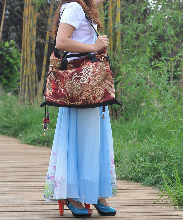 Ethnic Style Embroidered Tassel Canvas Shoulder Bag HJ1050 Ada Fashion