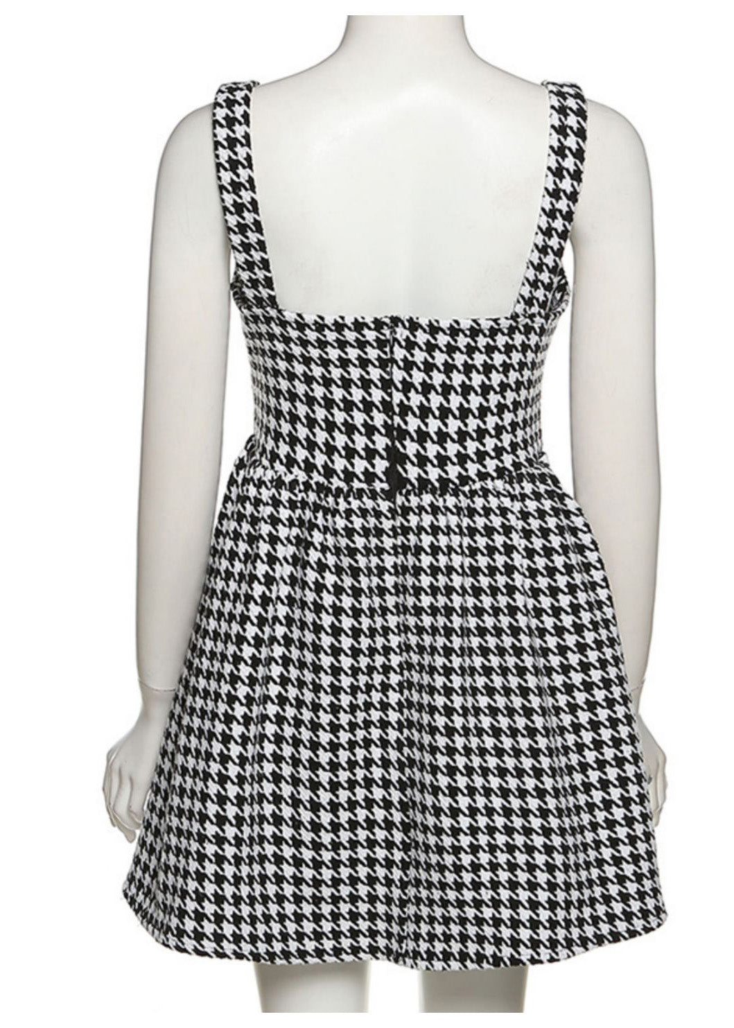 Summer Dress Spaghetti Fashion Black Cotton Strap Plaid FashionChic